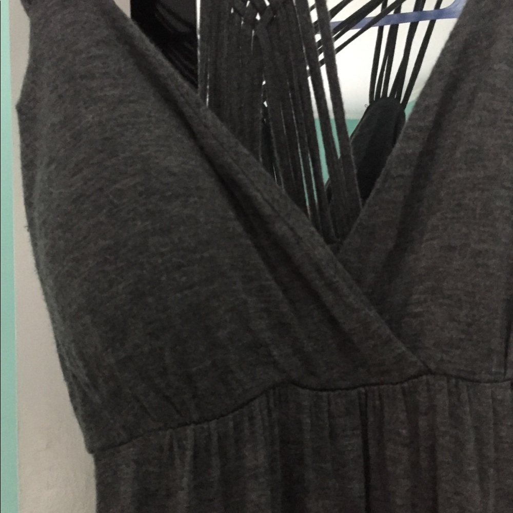 Pink Rose Gray Casual Maxi Dress